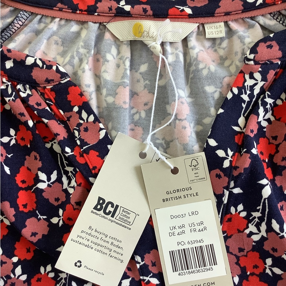 NWT Boden Willow Jersey Midi Dress V-Neckline Size 16 - Picture 6 of 8